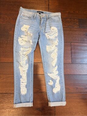 Flying monkey - Light Blue Distressed Boyfriend Jeans -